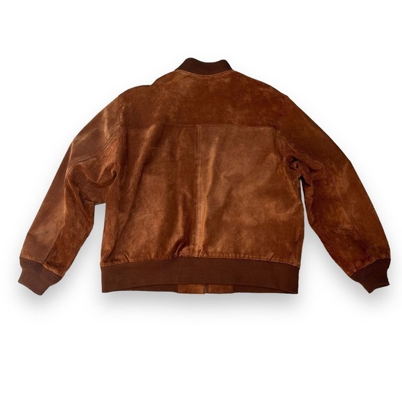 Vintage Hill Archer Jacket Mens 44 Brown Suede Leather Bomber - Picture 9 of 11